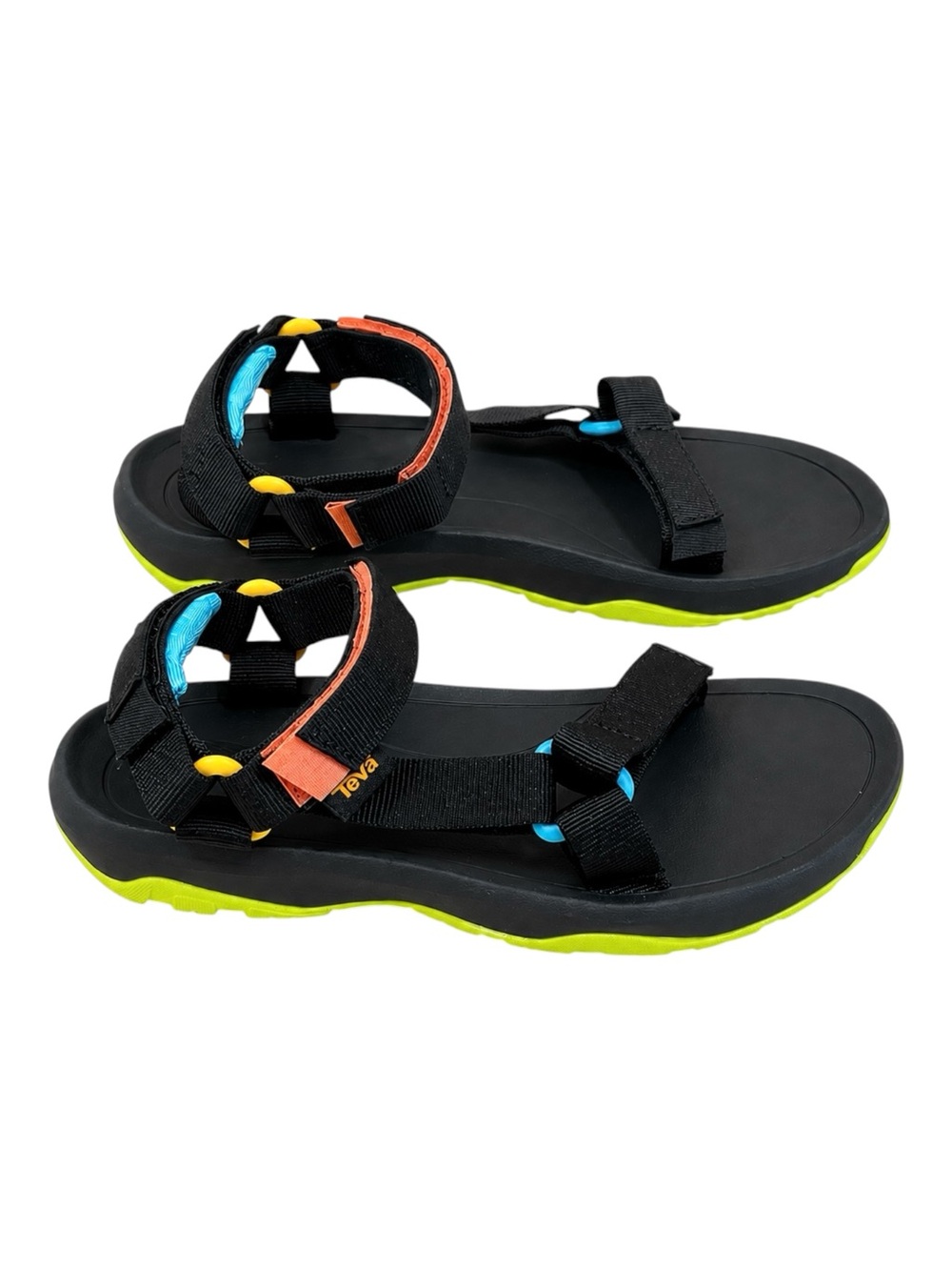Teva Hurricane XLT 2 Kids Sandals Black Multi Neon Green Size 3 NIB - Picture 2 of 6